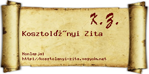Kosztolányi Zita névjegykártya